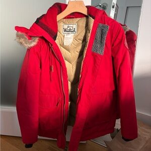 Woolrich Red Down Winter Coat, Waterproof